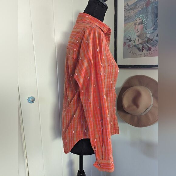 Maeve Red Plaid Buttondown sz 2 EUC - Picture 7 of 14